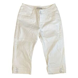Lee Slender Secret Lower On The Waist Stretch Carpi Jeans White Denim 6P